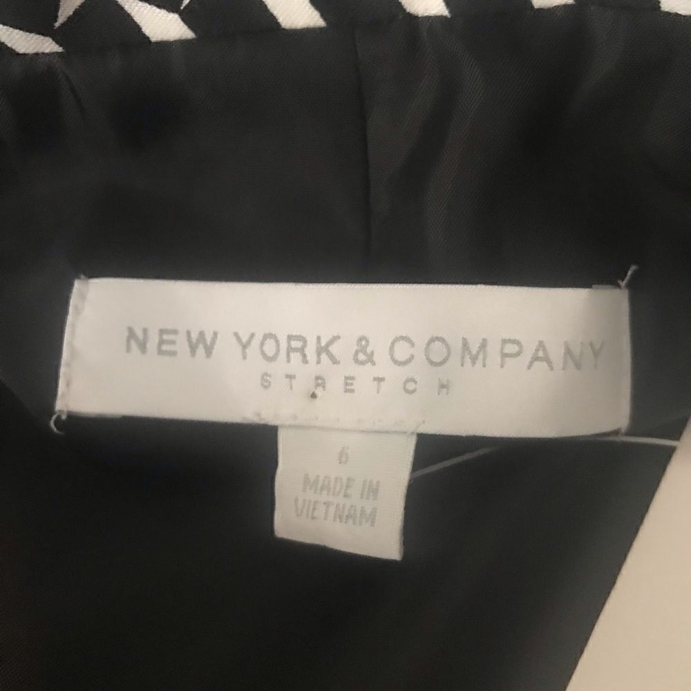 NWT New York & Co Blazer Women’s Size 6 Black & White Cotton Long Sleeve Button - Picture 6 of 8